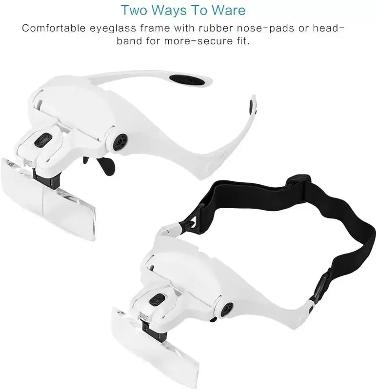 Ezren EZ-0627 Kacamata Pembesar Reparasi Jam 5x Magnifier 2 LED 2