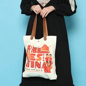 Totebag Kanvas dengan Tali Kulit | Gerai Adara