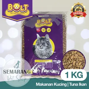 Cat Food BOLT Tuna Ikan Repack 1kg | Makanan Kering Kucing 800gr