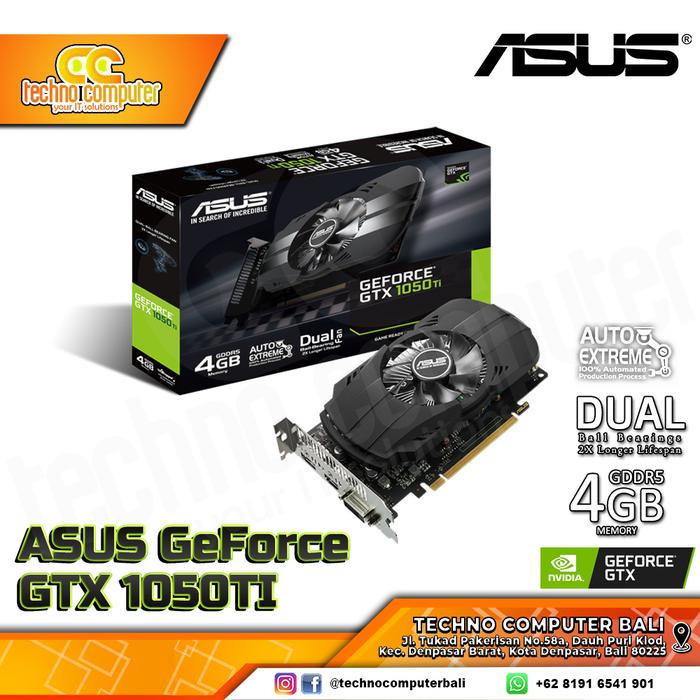 Gambar VGA ASUS PHOENIX GeForce GTX 1050Ti 4GB GDDR5 dari Techno Computer Bali Kota Denpasar Tokopedia
