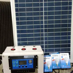 Paket portable Solar Power Home System 220VAC&12v batt120Ah PVAh 200wp