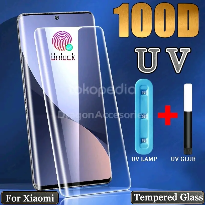 Xiaomi Mi 12 5G Tempered Glass UV Glue Full Curve Anti Gores Protector 0