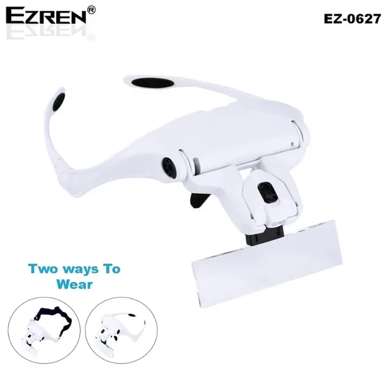 Ezren EZ-0627 Kacamata Pembesar Reparasi Jam 5x Magnifier 2 LED 0