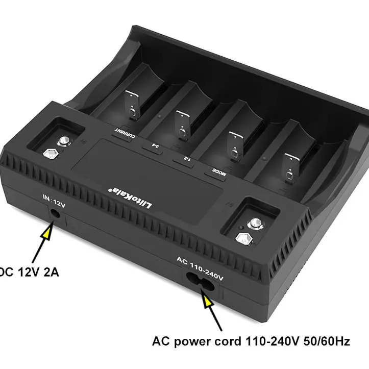 Charger Baterai LiitoKala Lii D4XL Original dengan 4 Slot Charging untuk Nimh/Nicd, Li-ion, Li-Ion, dan LiFePo4 Battery 2