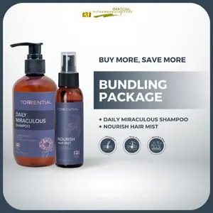Torrential Shampoo + Nourish Hair Mist Paket Mix Bundle BPOM