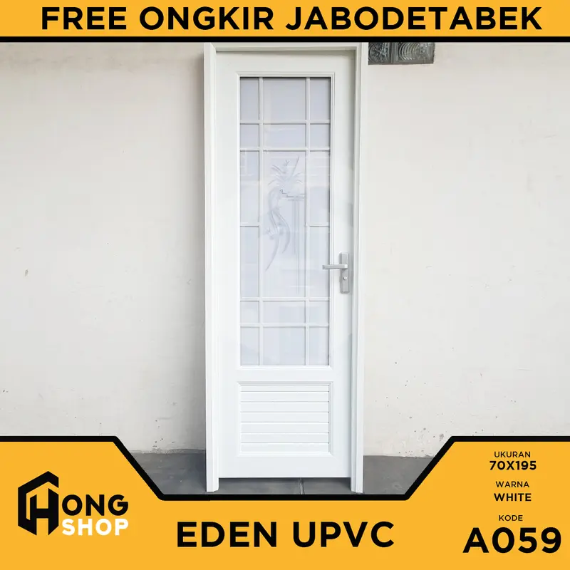 Pintu Kamar Mandi UPVC TEBAL Tahan Cuaca 70x198 EDEN A059 0