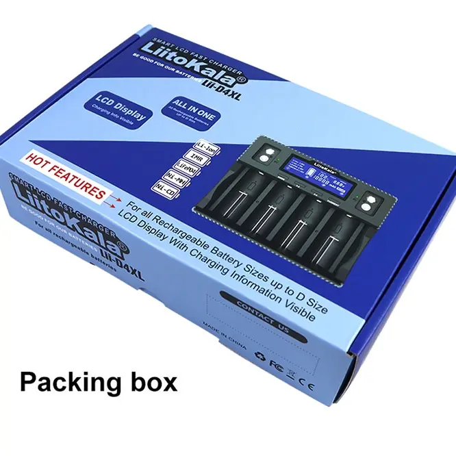Charger Baterai LiitoKala Lii D4XL Original dengan 4 Slot Charging untuk Nimh/Nicd, Li-ion, Li-Ion, dan LiFePo4 Battery 3