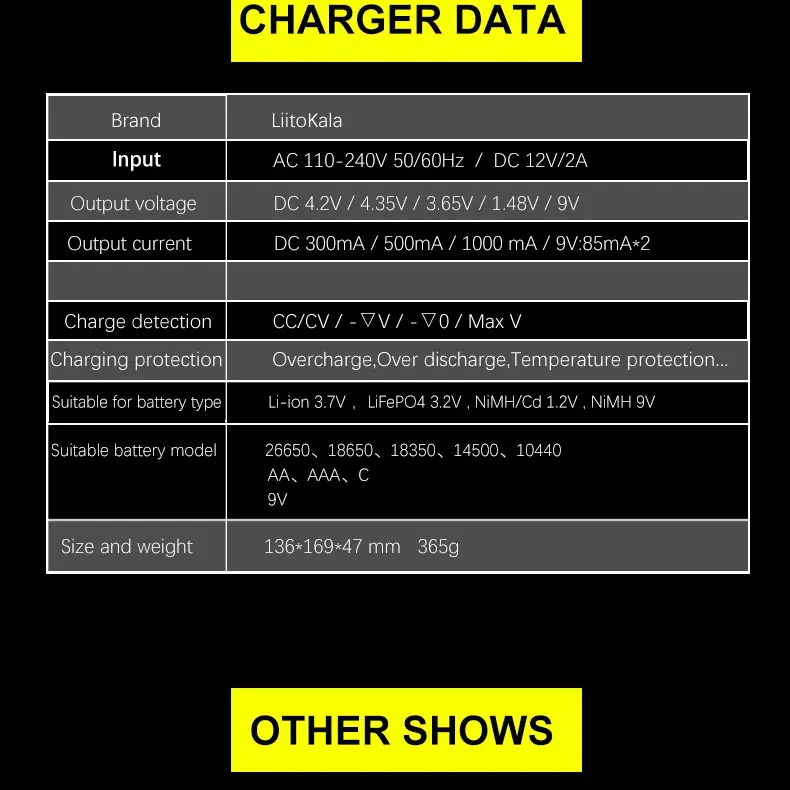 Charger Baterai LiitoKala Lii D4XL Original dengan 4 Slot Charging untuk Nimh/Nicd, Li-ion, Li-Ion, dan LiFePo4 Battery 4