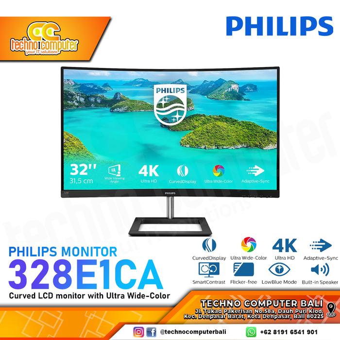 Gambar Monitor PHILIPS 328E1CA/70 Curved Monitor - 32 inch 4K UHD VA 60Hz dari Techno Computer Bali Kota Denpasar Tokopedia