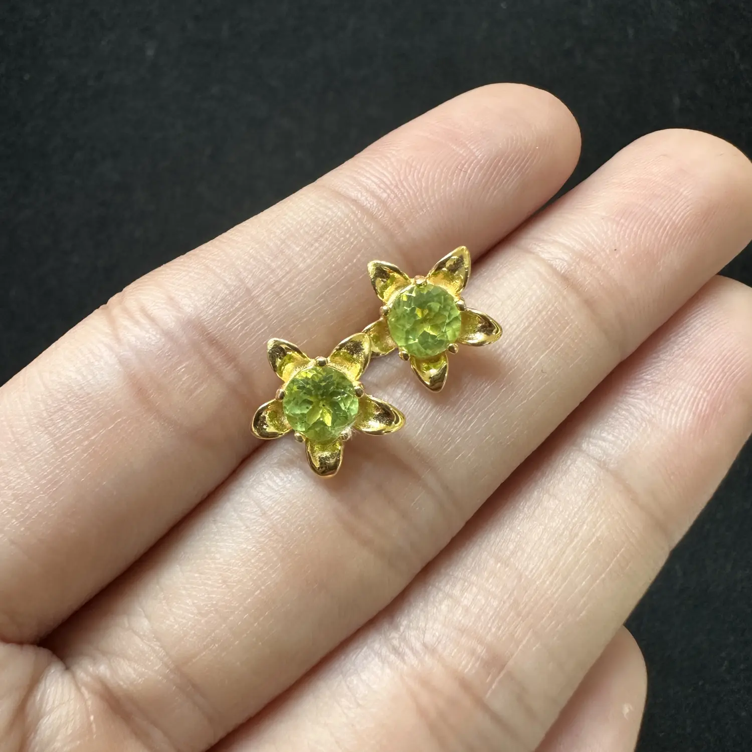 925 Silver Flower Natural Stone Earrings