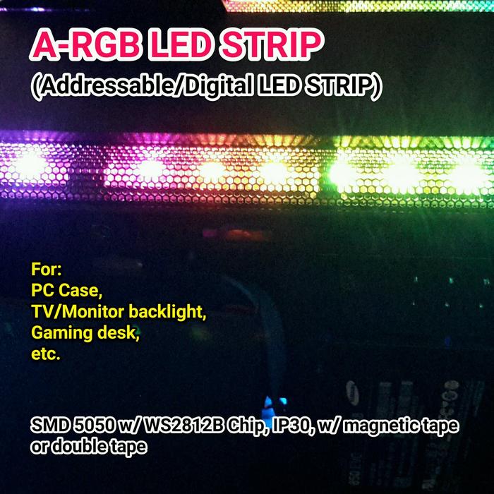 Jual Addressable RGB ARGB 5V 3Pin Digital DRGB LED strip LEDSTRIP PC ...