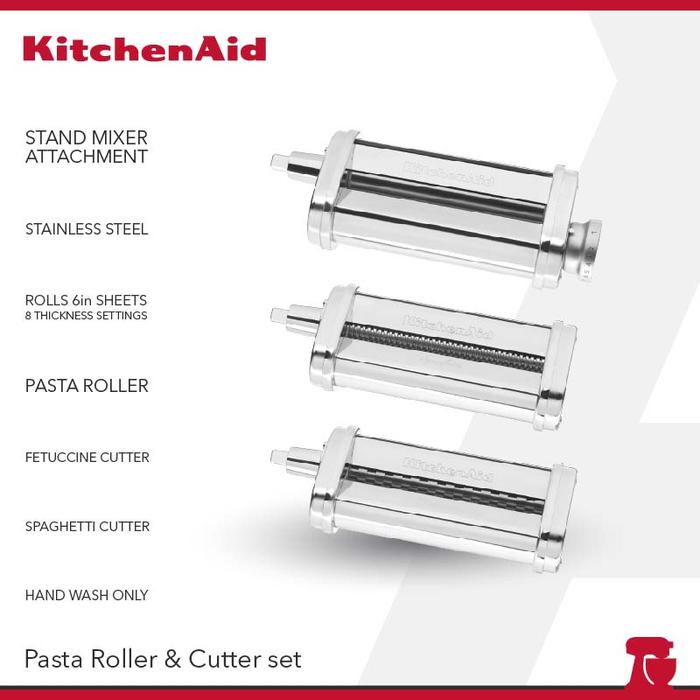 Gambar Pasta Sheet Roller and Cutter Set - Putih - KSMPRA dari KitchenAid Small App ID Kota Administrasi Jakarta Barat Tokopedia