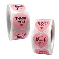 Gambar Label Sticker Thank You Pink Tag Heart Love Shape 2,5 cm 500pcs/ Roll dari Mardian76Shop Kota Administrasi Jakarta Pusat 2 Tokopedia