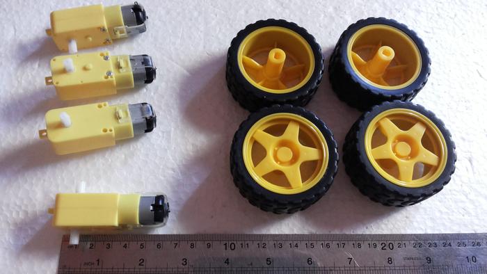Jual Motor Gearbox & Roda Smart Car Robot Tyre 1:48 Gear Ratio Velg ...