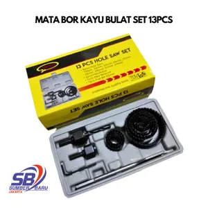 HOLESAW KIT / HOLE SAW KIT / MATA BOR PELUBANG KAYU 13 PCS NANKAI
