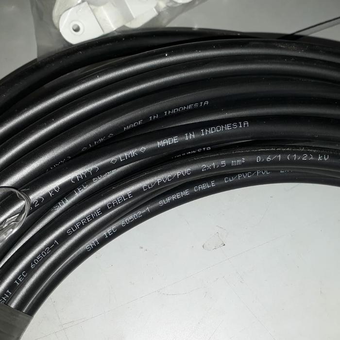 Gambar Kabel NYY 2 x 1.5 mm Supreme Hitam potongan per meter dari Jagoan Listrik Kota Surabaya Tokopedia