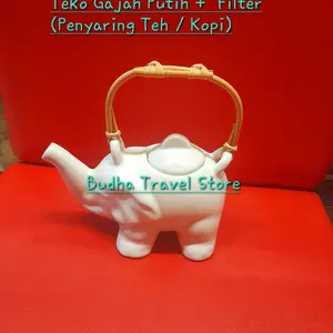 Teko Teh Gajah / Elephant Tea Pot dari Keramik Feng Shui Kekuatan