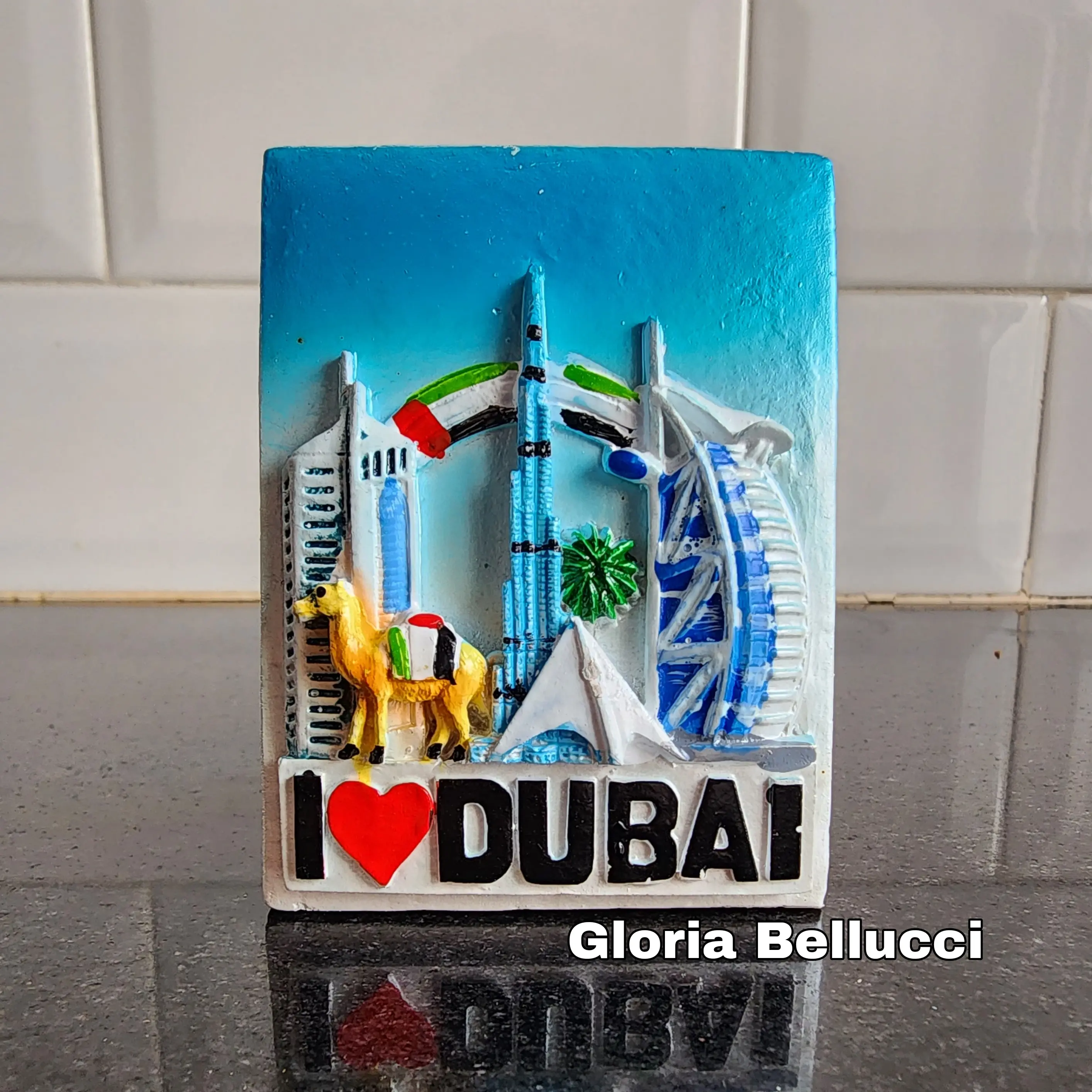 souvenir dubai burj al khalifa tempelan kulkas magnet arab saudia onta