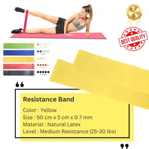 Resistance Band Short Premium Latex 100% Yellow Medium Resistance