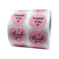Gambar Label Sticker Thank You Pink Tag Heart Love Shape 2,5 cm 500pcs/ Roll dari Mardian76Shop Kota Administrasi Jakarta Pusat 1 Tokopedia