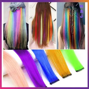 ESTENIK` (COD) Hair Extension Clip Colour Highlight Rambut Sambung Palsu Uk. 55cm
