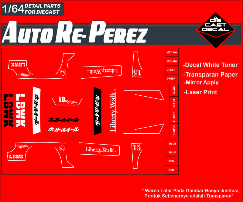 [WHITE TONER] DECAL HOTWHEELS WHITE TONER - LIVERY LBWK S15 - Shop ...