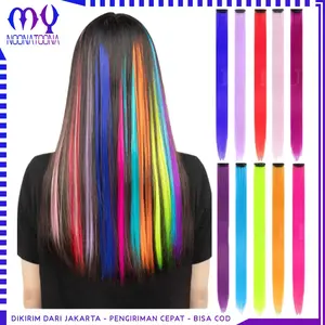 Hair Extension Clip Colour Highlight Rambut Sambung Palsu Panjang 55cm