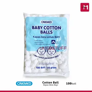 Baby Cotton Ball Onemed Kapas Bola Bayi 65gr isi 100 Ball Onemed