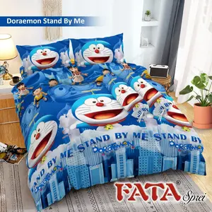 Bed cover set Fata Anak 3D ukuran 180 x 200 King Doraemon Stand by me