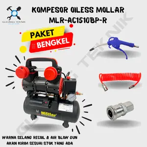 Kompresor Angin 10L OILESS MLR-AC1510BP-R Listrik 1HP SIlent MOLLAR