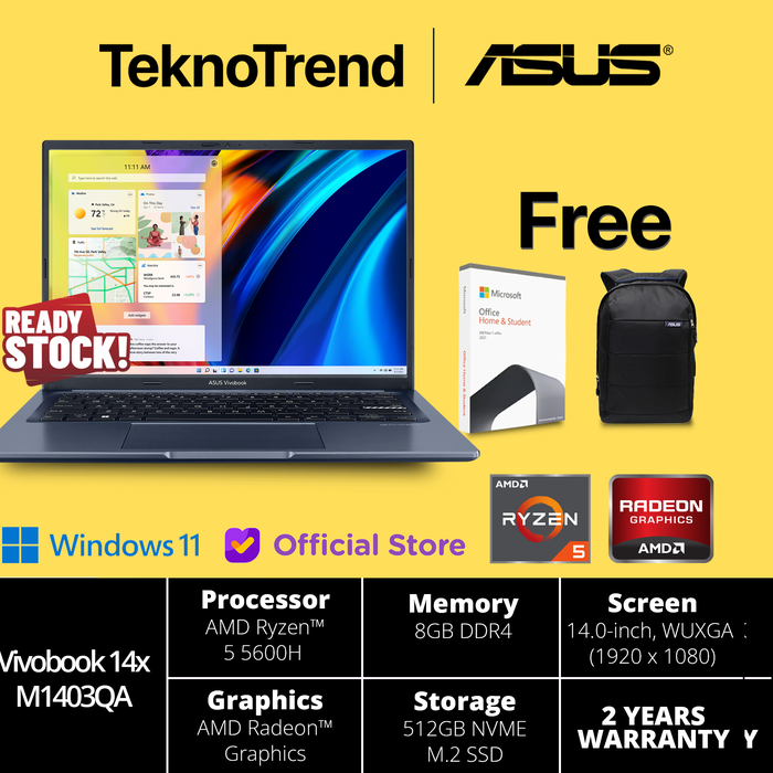 Gambar ASUS Vivobook Pro 14 OLED M3400QA Ryzen 5 5600H 8GB 512GB SSD 14" dari TeknoTrend ID Kota Administrasi Jakarta Pusat Tokopedia