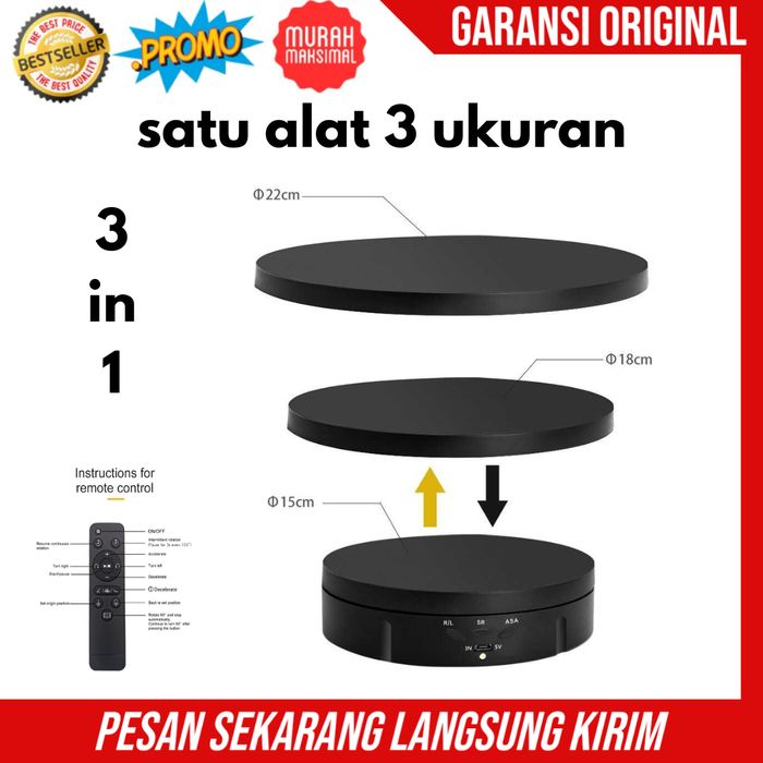 Display Muter Jual Alas Putar Produk Fotografi Rotating Stand Display Muter Putar 3 ...