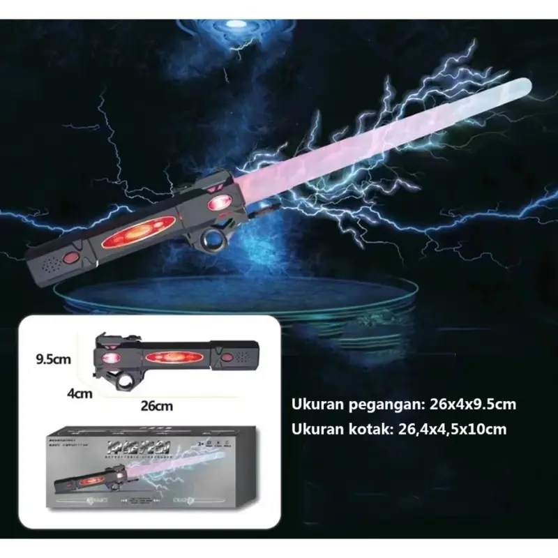 mainan pedang light saber nyala suara lightsaber bisa disambung LED 3