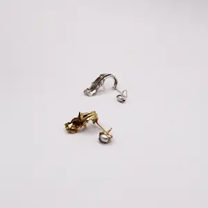 Nirmita Earcuff Rumme pure brass with freshwater pearl, coated with