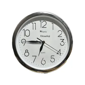 Jam Dinding Minimalis NIIGATA 261 Ukuran Sedang Angka Besar Mesin Quartz Warna Putih Diameter 26-27cm
