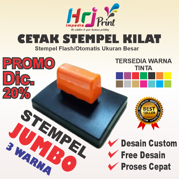 Gambar Cetak Stempel Ukuran Jumbo 3 Warna Free Desain Logo Stempel Custom dari Hrj-Impedia Print Kota Tangerang Selatan Tokopedia