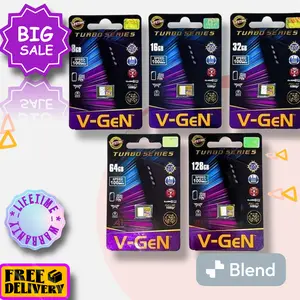 V-GeN 100% Original Memory Card Micro SD V-GeN Class 10 Turbo 8GB s/d 256GB