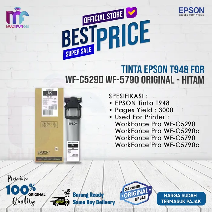 Gambar Tinta Epson T948 For WF-C5290 WF-5790 Original - Hitam - Hitam dari Multifungsi Online Kota Administrasi Jakarta Pusat 3 Tokopedia