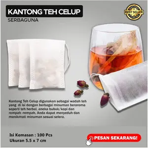 Teabag kosong 100 pcs kantong teh celup kosong kecil berkualitas