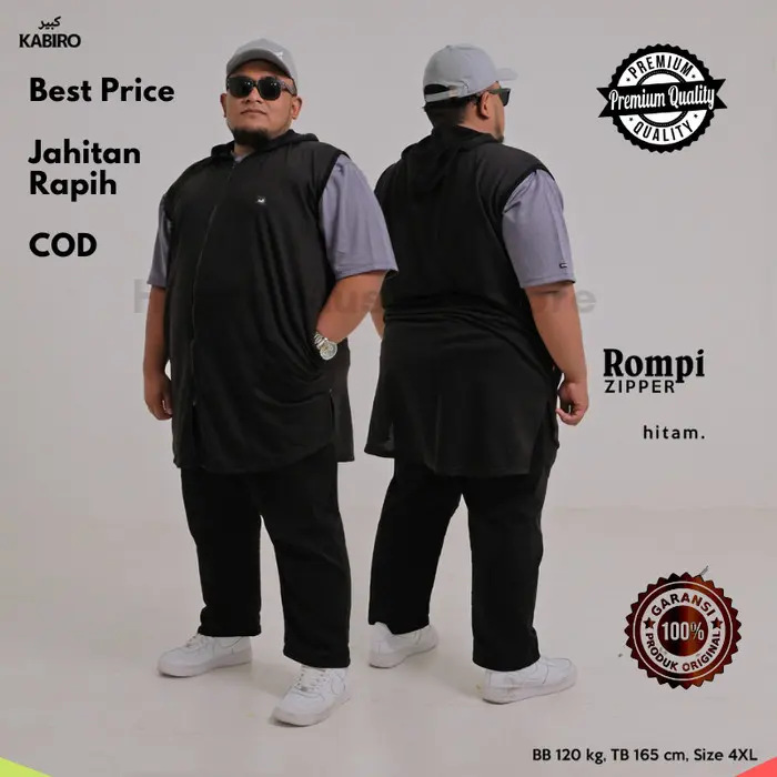 Rompi Sholat Zipper By KABIRO - Rompi Shalat Jumbo BIGSIZE 4XL 5XL 6XL