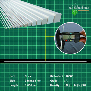 Stik Kayu Balsa custom density maket, pesawat, jembatan, lure, craft