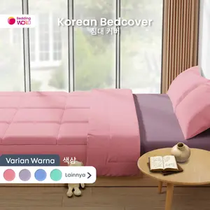 Bedcover Selimut Korea Minimalis Bed Cover Aesthetic Katun Polos
