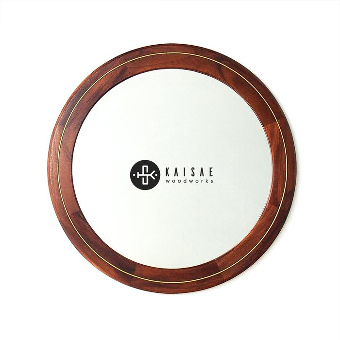 Gambar Raray - Cermin Jati Bulat - Tea Brown dari kaisugih Kab. Bandung 5 Tokopedia