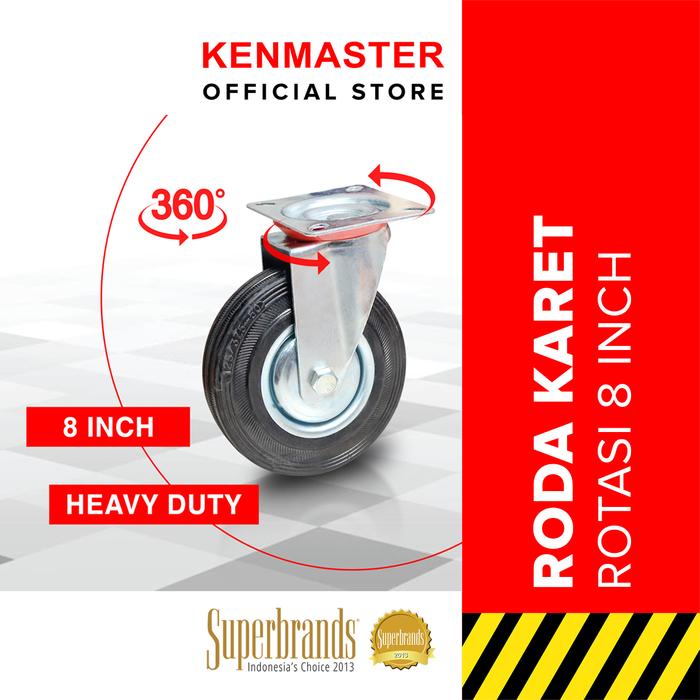 Gambar Xander Roda Karet Hitam 8 IN Hidup - RODA360 dari Kenmaster Official Store Kota Administrasi Jakarta Utara Tokopedia