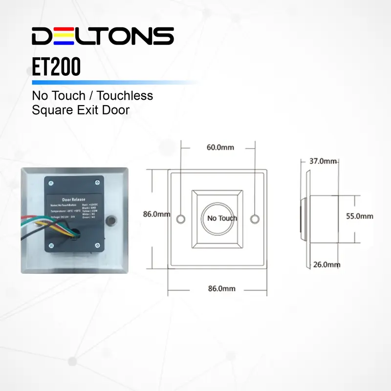 No Touch Contactless ET200 Exit Button Access Control 4