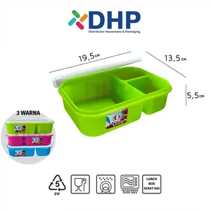 KOI 900ml LUNCH BOX SEKAT (19.5x13.5 h:5) Kotak Plastik Tempat Bekal