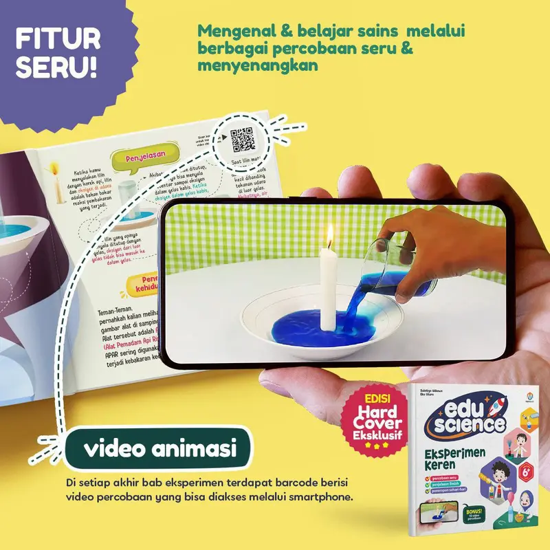DM Bookstore - Buku Sains Anak Eduscience Eksperimen Keren untuk Anak Hardcover untuk Usia 6+ Tahun 2