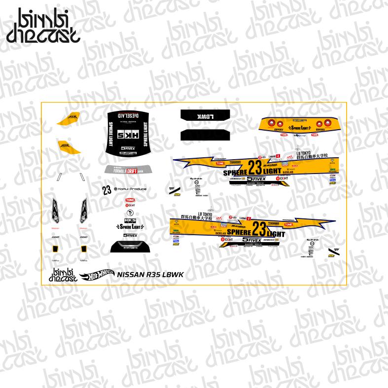 Decal Hotwheels Nissan R35 LBWK Formula Drift Transparan - Shop | Tokopedia