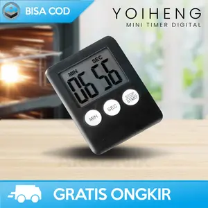 TIMER DIGITAL DAPUR MINI PORTABLE STOPWATCH MASAK ALARM LED PENGINGAT