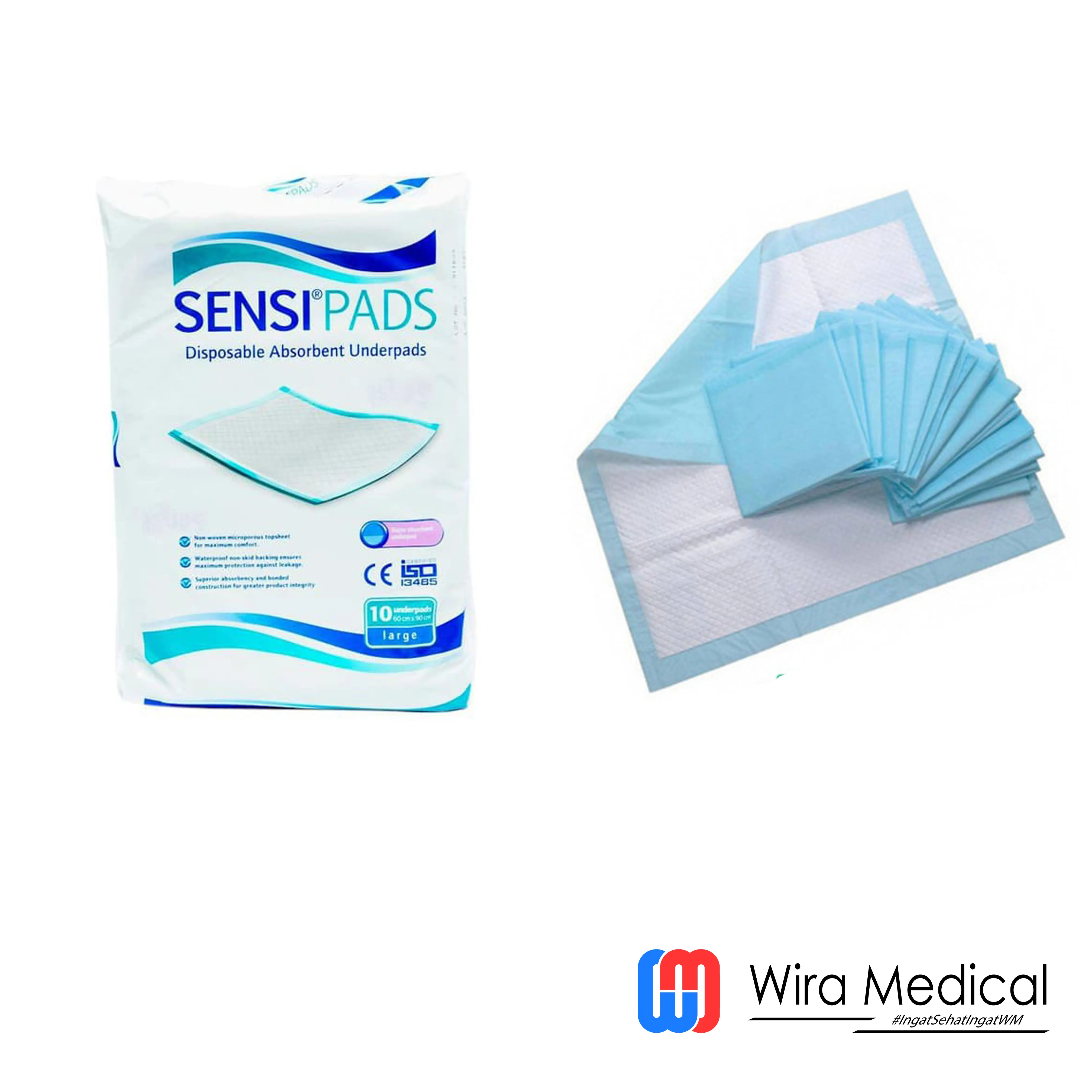 SENSI Underpad PADS Size L Perlak sekali pakai dapat menyerap